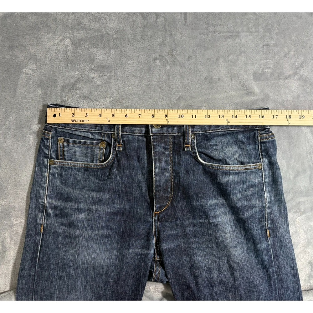 Rag & Bone Fit 2 Slim Jeans Mens 32x32 Skinny Slim Dark Blue Denim Button Fly - Picture 9 of 12